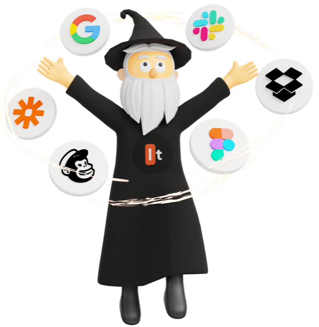 Wizard juggling connected workplace apps